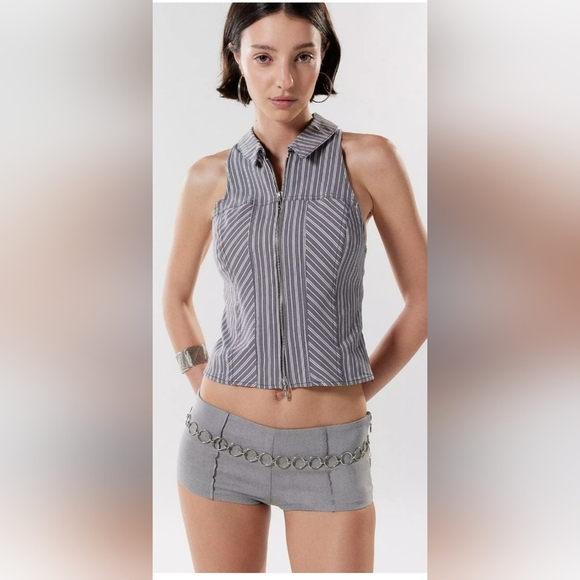 Silence + Noise UO Urban Outfitters Sabrina gray Micro Shorts size XXS brand new - Picture 3 of 11